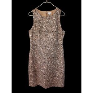 J. Crew Animal Print Dress Sleeveless Zipper Back Tan Black Women Size 12 NWT